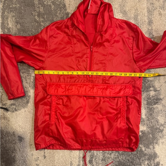 Red Windbreaker Jacket with attached bag - Picture 5 of 7